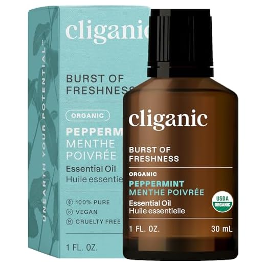 Cliganic Organic Peppermint Essential Oil, 1oz - 100% Pure Natural Undiluted, for Aromatherapy | Non-GMO Verified