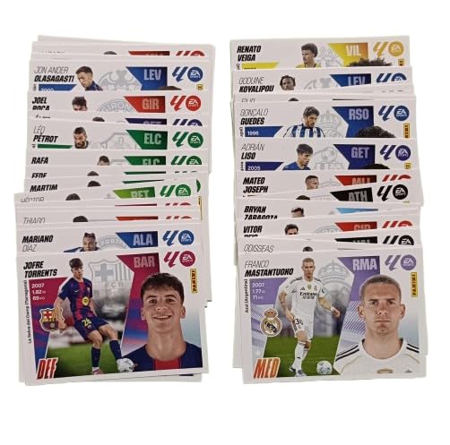 Lote con las 50 novedades de la 3ª edición Cromos (pegatinas) de la liga 2025 2026 LA TERCERA. Son 50 cromos