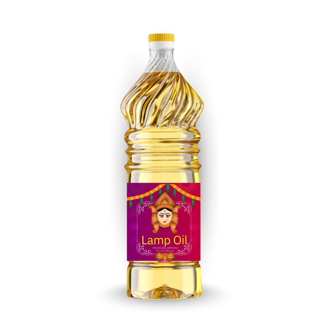Pure Lamp Oil for Puja, Yellow, 900ML, Puja Oil Material, Sesame Oil for Diya and Lamps-picture-32