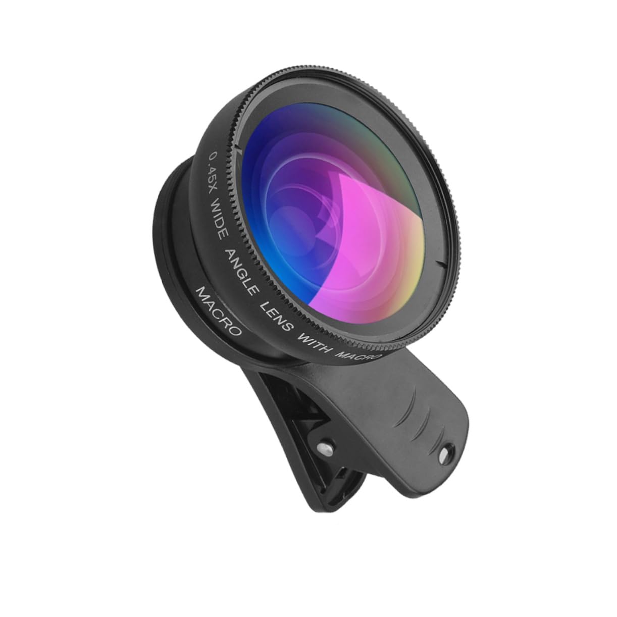 Housoutil 1 Phone Macro Wide Angle Lens Set 0.45x Distortionless 12.5X Macro Compatible Universal Mobile Camera Lens