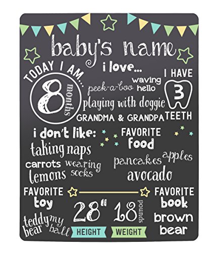 Image of Kate & Milo Stars Milestone Chalkboard Photo Prop Baby and Toddler Milemarker Keepsake, Black