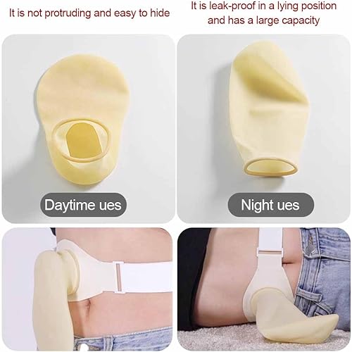 Miniatura 4 de Bolsas de colostomía de látex, paquete de 2 bolsas reutilizables drenables para ostomía, ileostomía, cuidado del estoma con cinturón, soporte médico