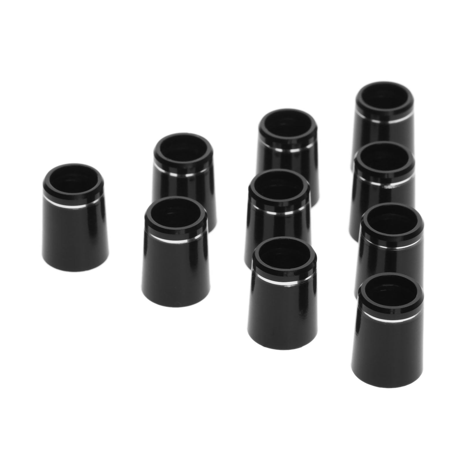 MUXSAM 10pcs Black Golf Tapered Ferrules Compatible for Irons Shaft Universal with Single Silver Ring
