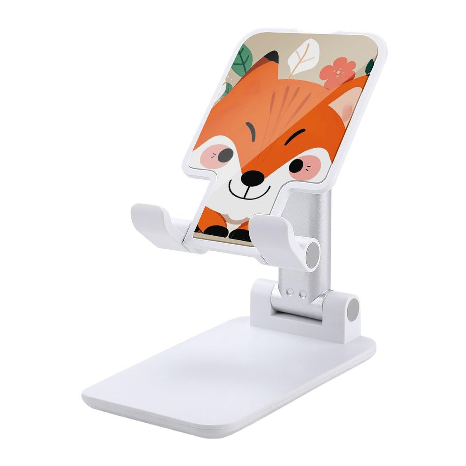 Support de téléphone pliable renard et fleurs pour bureau - 6