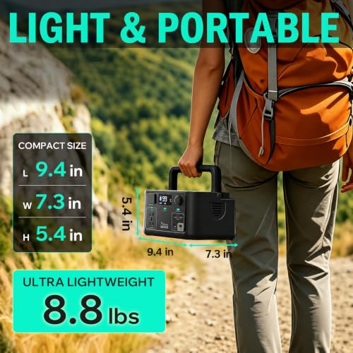 Image of Solar Generator 192Wh with Portable Solar Panel 60W | 300W Portable Power Station, LiFePO4 Battery with 10ms UPS, AC /65W USB-C Output, 1 Hr Fast Charge for Home Camping Emergency