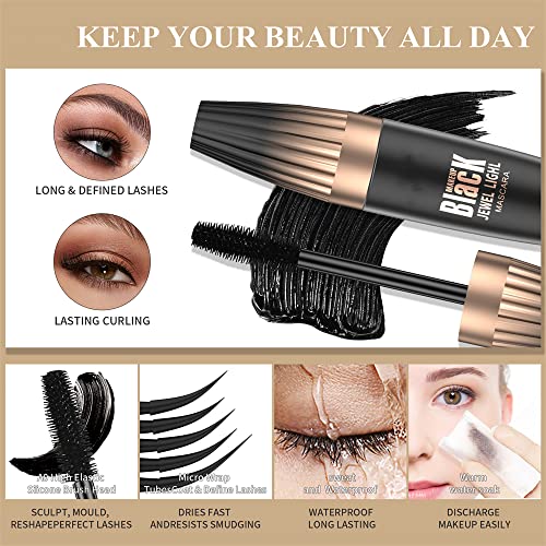 4D Silk Fiber Mascara, Natural Extension Thickening Lengthening Voluminous Eyelash Mascara, Waterproof Smudge-Proof Liquid Eye Liner, Thickening Eyes Makeup, Adds Length(1 Pcs) - Image 3