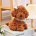 BIUBIULOVE 8inch Dog Plush Stuffed Animal, Stuffed Dog Plush Toy, Great Gift for Kids Home Recor (Brown)