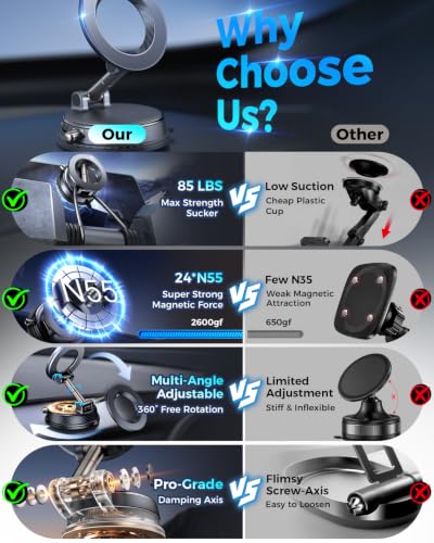 Magnetic Car Phone Holder, for Magsafe Car Mount, Phone Holders for Car - image 2