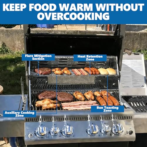 Image of SafBbcue N520-0023 Warming Rack for Napoleon LEX 485, Warming Rack Grill Replacement Parts for Napoleon Upper Rack Bilex485 Mirage 485 Series BIM485 BIM485RB, Napoleon BBQ Grill Accessories