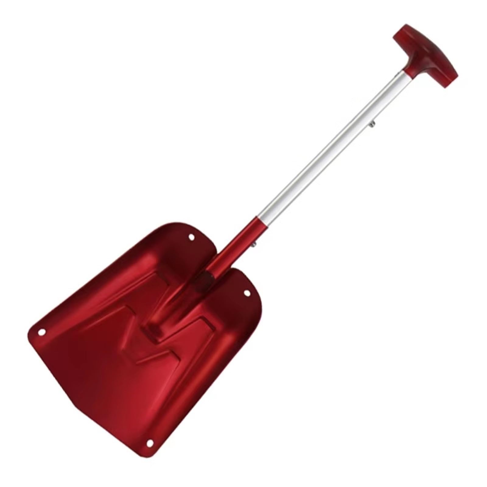 Abnehmbare Teleskop-Winter-Schnee-Eisschaufel, tragbares, zusammenklappbares Reinigungswerkzeug aus Aluminiumlegierung for den Innenhof(3 PCS Red)