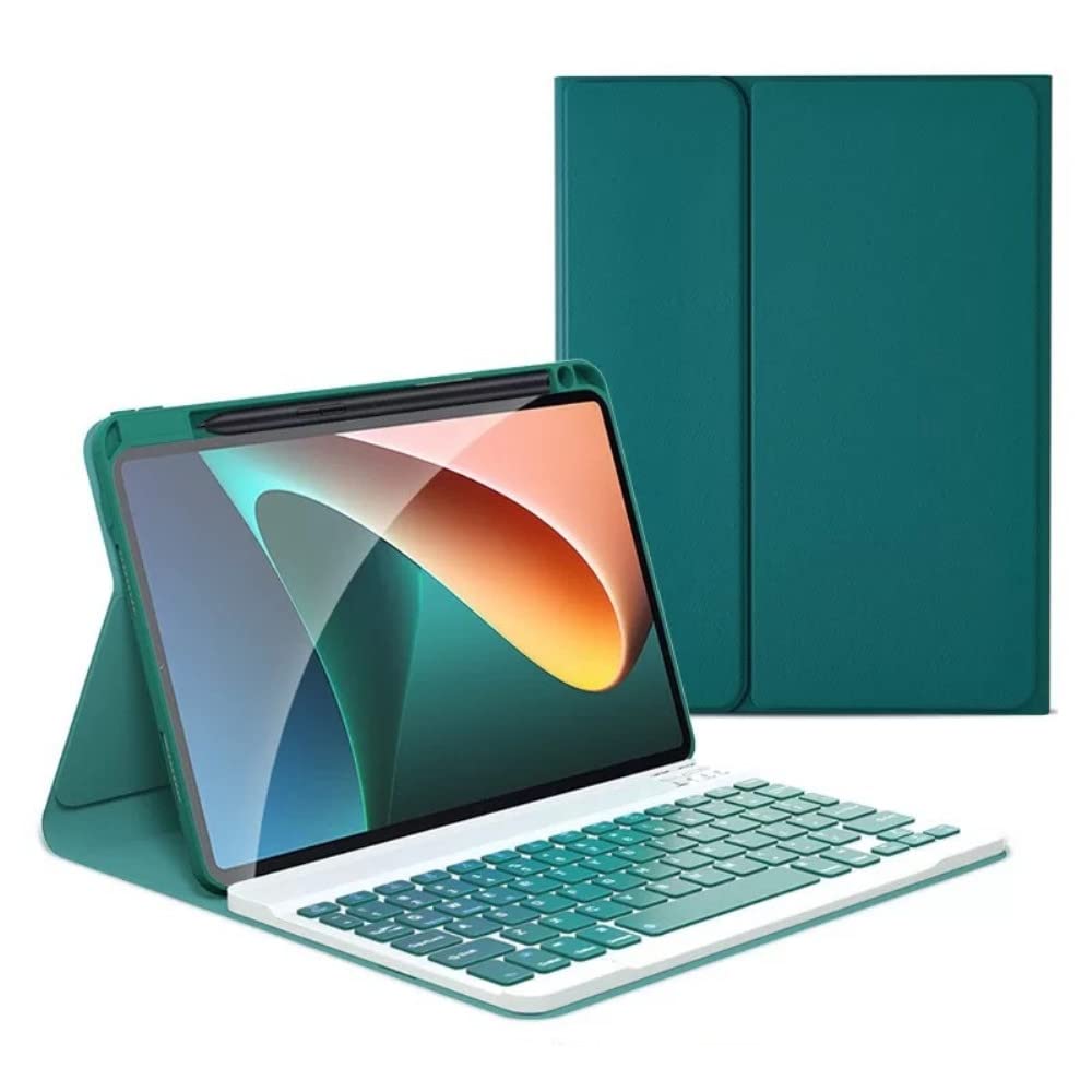 KMXDD iPad Mini 6th Generation Keyboard Case iPad Mini 6 Case with Color Keyboard Removable Bluetooth Wireless Keyboard Case,Dark Green