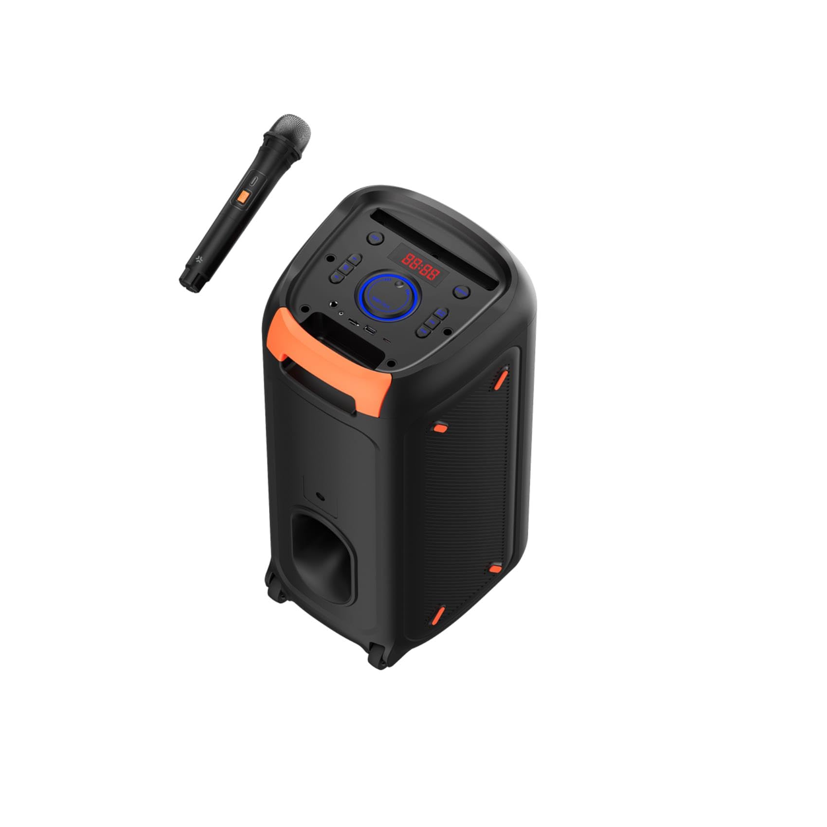 Celly, Cassa Bluetooth Portatile con Microfono Wireless e Effetti Luminosi, Tecnologia True Wireless Stereo per Feste ed Eventi, Facile da Trasportare, Potenza di 40W