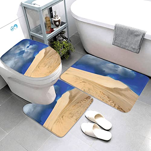 Kelso Dunes Mojave Desert California Print Rug Mats Pads Badvorleger Badezimmerteppich Set 3 Stück + Konturteppich + Toilettendeckelbezug – Bild 4