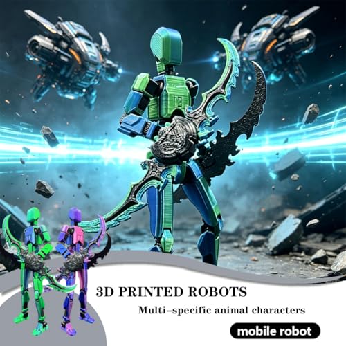 Image of 2Pcs Dummy 13 Action Figure, Creative Desktop Decor for Collectors, DIY Assembly Experience with Articulated Joints, Drawing Reference and Photography Prop, Red Blue and Blue Green Color