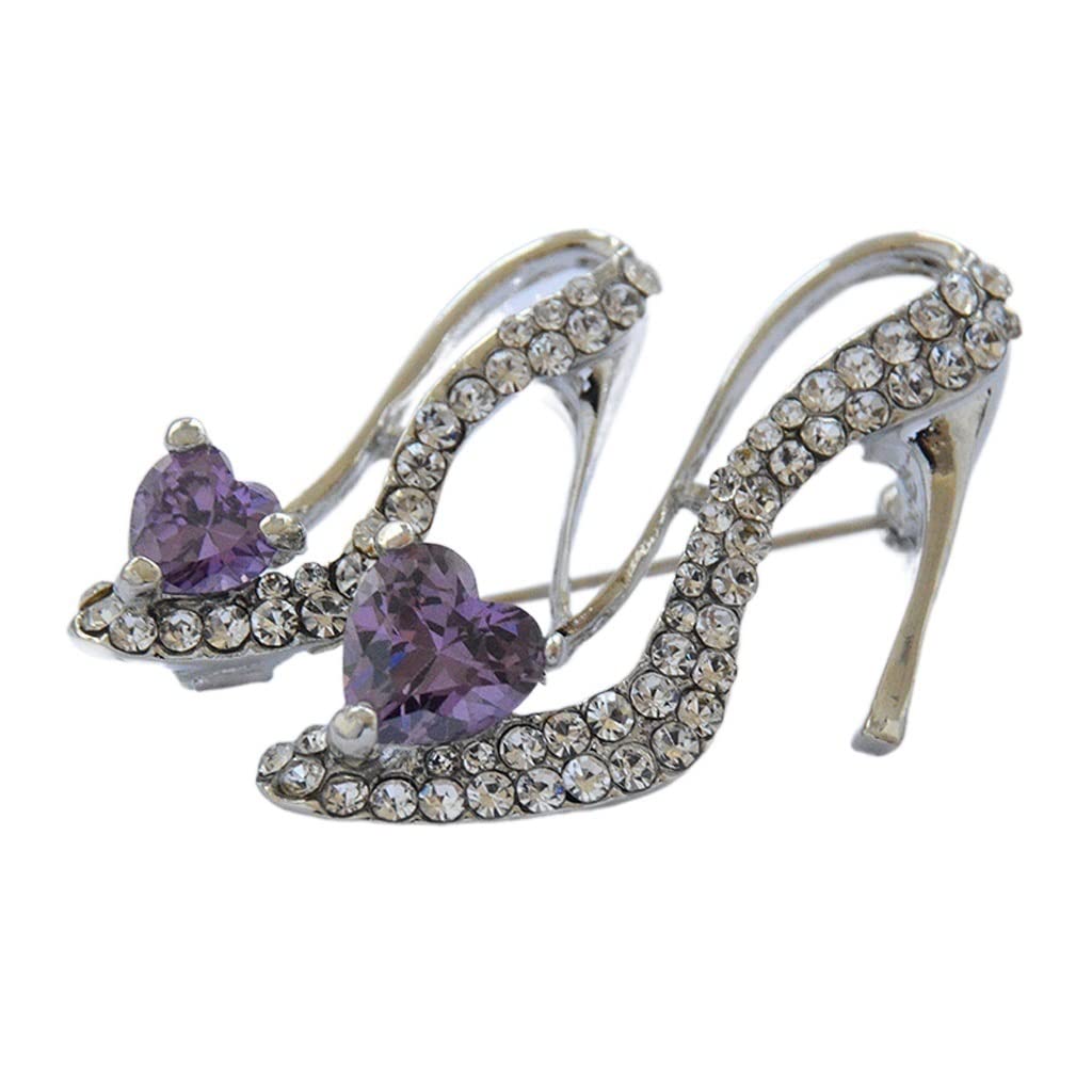 KKXXYQFC Alloy Jewelry Brooch Inlaid with Zircon Brooch Women's High Heel Shoes Brooch Clothing Accessories