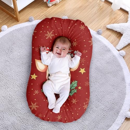 Image of ZOUTAIRONG Christmas Elk Stars Bassinet Sheets Stretchy Soft for Oval Hourglass Rectangular Bassinet Mattress Pad Stylish Mattress for Baby Bassinet Mini Crib Sheets