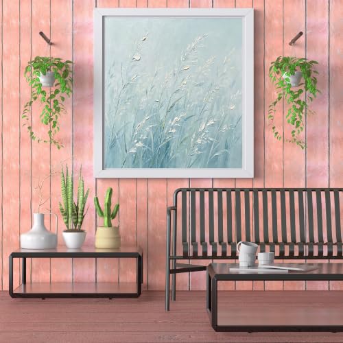 Tableau moderne roseau bleu vert décoration murale chambre