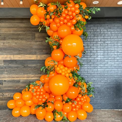 Image of Togvu Orange Balloons, 50Pack 5 Inch Small Mini Matte Orange Latex Party Balloons for Birthday Halloween Graduation Thanksgiving Baby Shower Wedding Party Decorations Supplies