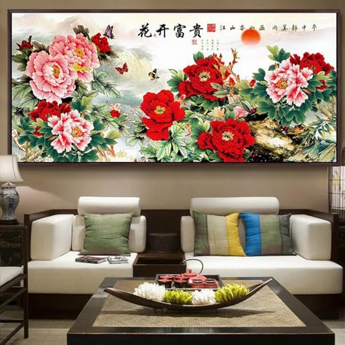 Pintura de diamantes completa con caligrafía china y kit de arte para adultos