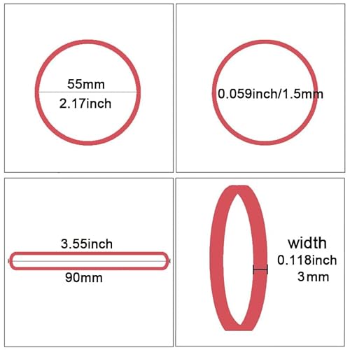 AOUOU Gummibänder, 80 mm breit, 3 mm, ca. 300 Stück, 4 Farben, für Büro, Schule, Zuhause, starkes elastisches Band, Schlaufe, Bürobedarf, 2 Stück