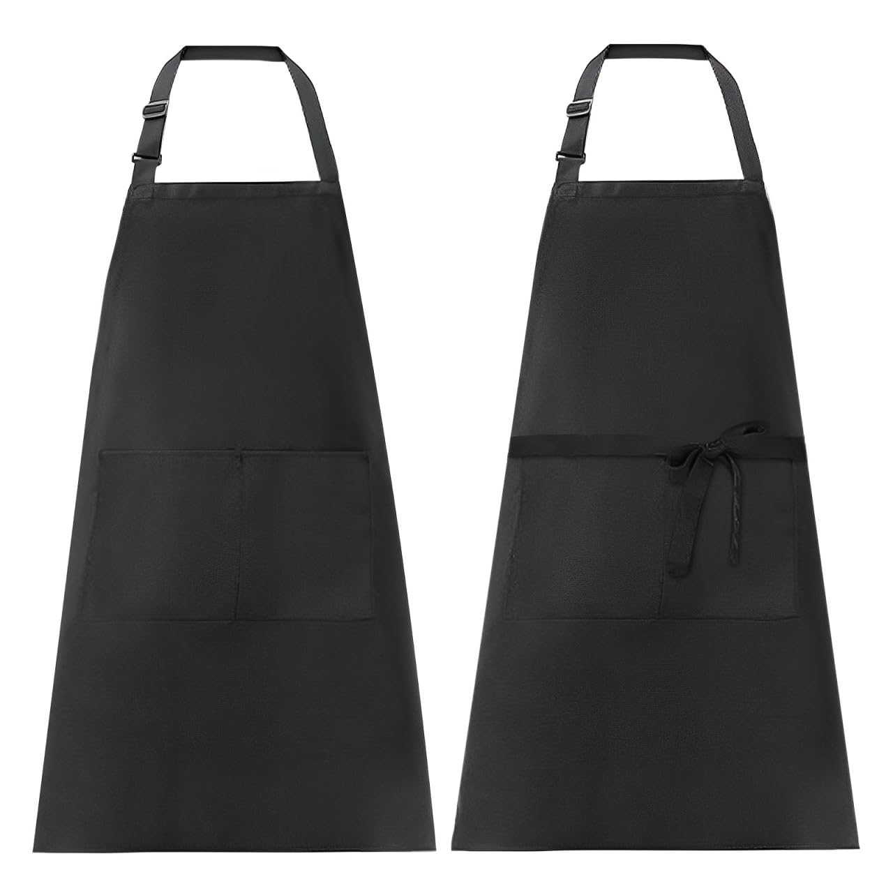 Xpieoyrm 2 Piezas Delantales Impermeables Ajustables del Cocinero con Bolsillos, Delantales de Cocina para Hombres y Mujeres, delantal de trabajo práctico, para peluquero, cocina, jardinero