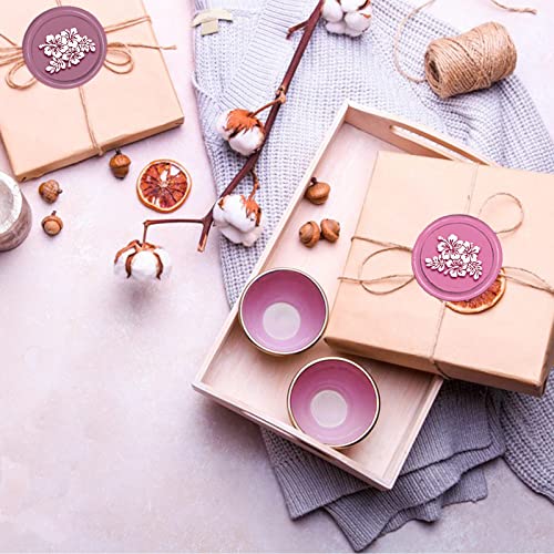 CRASPIRE Flower Wax Seal Stamp Hibiscus Wax Stamp 30mm/1.18inch Removable Brass Head Sealing Stamp with Wooden Handle for Invitation Envelope Cards Gift Scrapbooking - Image 4