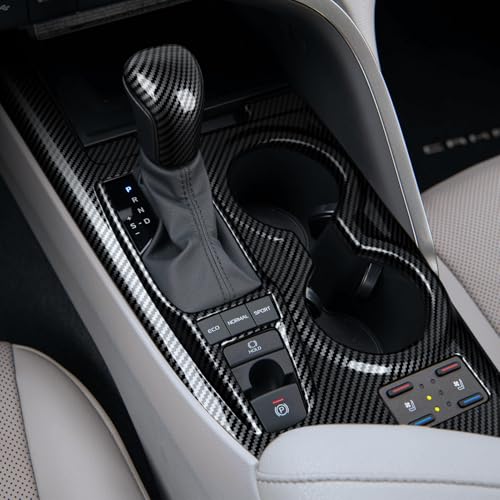 Image of Car Sticker Decal Gear Shift Knob Cover Carbon Color ABS Material Trim Sticker Fits for Toyota Camry 2018-2026 Avalon 2019-2022 Corolla 2020-2025 Interior Accessories