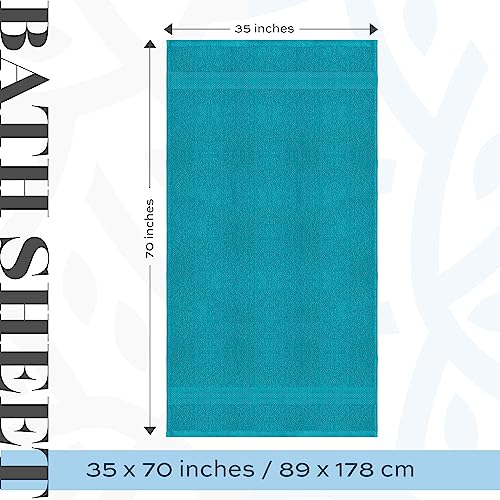 Image of White Classic Luxury Soft Aqua Bath Sheet Towels - 650 GSM Cotton Luxury Bath Towels Extra Large 35x70 | Highly Absorbent and Quick Dry | Hotel Collection Extra Large Bath Towels Oversized, 2 Pack