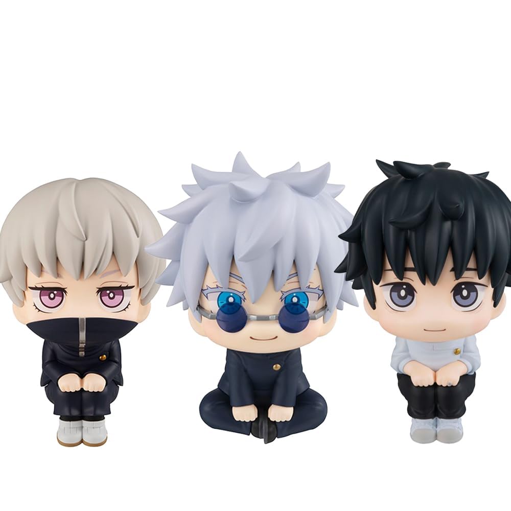 Puruuige 3pcs Okkotsu Yuta/Inumaki Toge Figures Anime Q Version Okkotsu Yuta Figurine 3.93'' Look Up Pose Model Statue PVC Cute Cake Topper Decoration