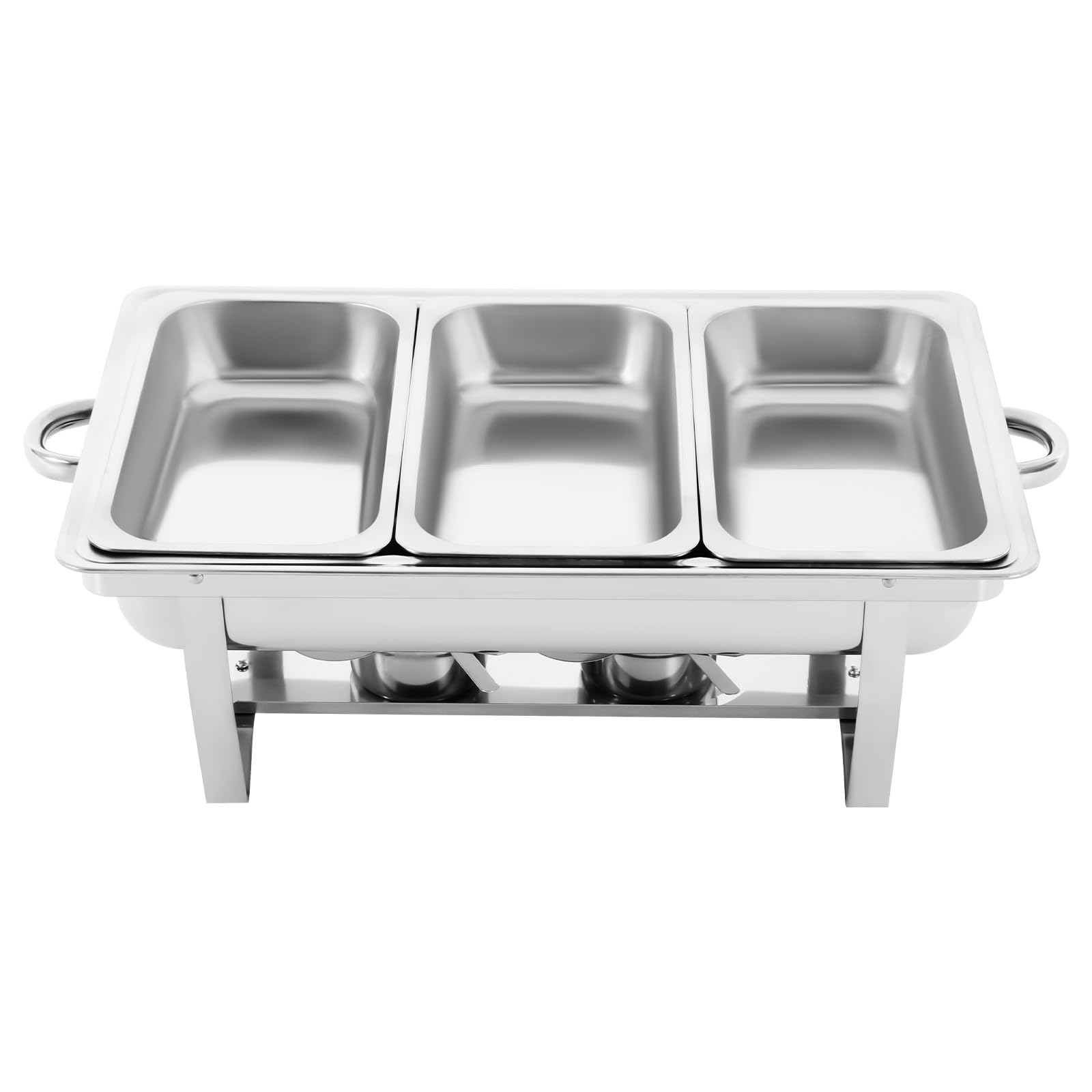 Calentador de alimentos Chafing-Dish, recipiente para alimentos de 2,5 L, acero inoxidable, 3 recipientes de 1/3 GN, de acero inoxidable, para catering, buffet y fiestas