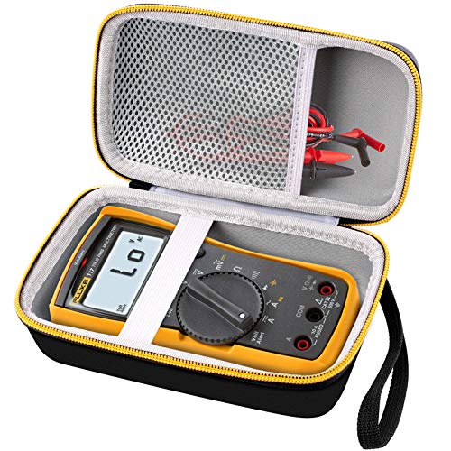 Hard Case for Fluke 117/115/116 Electricians True RMS Digital Multimeter, Protective Carrying Storage Bag with Accessories Mesh Pocket, By COMECASE