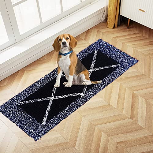 Image of Hot Thread Kitchen Runner Floor Mat & Runner with Runner Size (120x40 cm) LxW Centimetres and Bathmat Size (60x40 cm) LxW Centimetres (WHITE KATA, RUNNER)