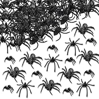 120 Stück Spinnen Halloween Deko Kunststoff, Halloween Dekorative Spinne, kleine Spinnen als Streichspielzeug, gruselige Plastikspinnen für Geisterhäuser, Halloween-Party-Dekorationen