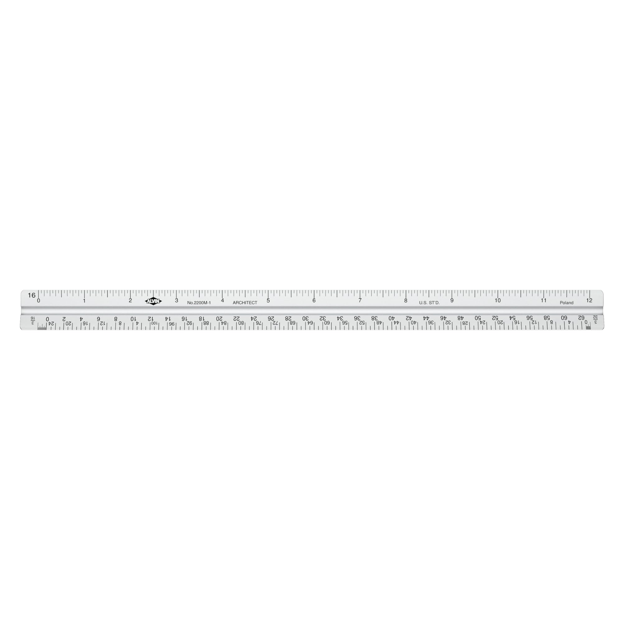 Alvin, Serie 2200M, báscula triangular de aluminio arquitecto, 12 pulgadas