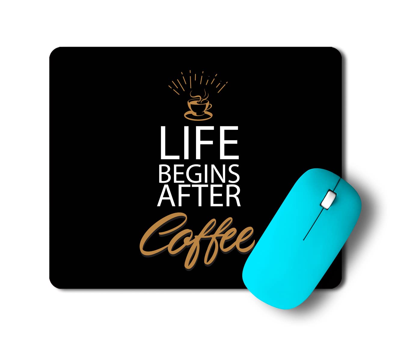 GRAY WALL Good Hope Square Mouse Pad, Coffee Black Premium-Textured Custom Mouse Mat Thick,Washable Mousepads Lycra Cloth, Non-Slip Rubber Base Computer