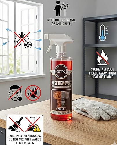 Image of Rust Remover Spray 500 ml | Fast-Action Heavy-Duty Rust Cleaner for Metals, Tools, Auto Parts & Appliances | Professional Grade Formula | Removes Corrosion, Oxidation & Stubborn Rust Stains