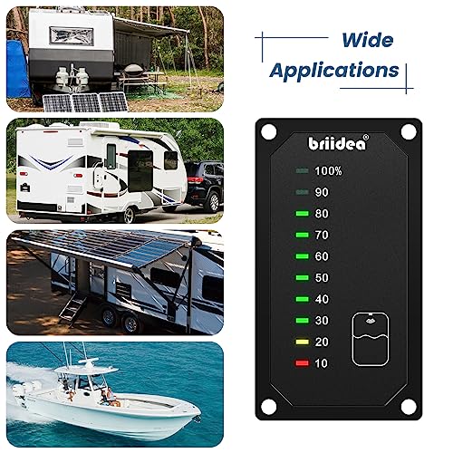 Image of briidea RV Tank Sensor Monitor Panel, RV Water Tank Level Monitor with LED Indicator, Allow You to Replenish The Water Tank in Time, Powered by 7-32V DC, Ideal for RV Motorhome Caravan
