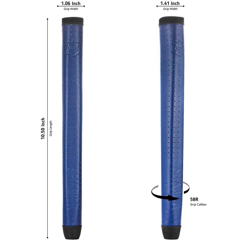 SHABIER Light Weight Breathable Leather Golf Putter Grip Pure Handmade Soft Leather Golf Grips (Blue) - Image 4