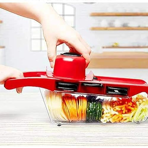 Ralador Fatiador Legumes Mandoline 6 em 1 Multifuncional Aço Inox.