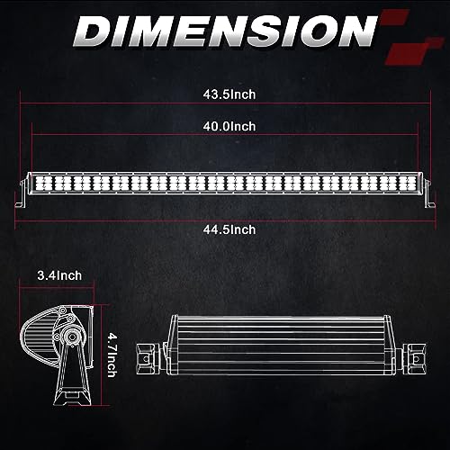 Image of OFFROADTOWN 40'' 640W LED Light Bar Quad Row Offroad Roof Driving Light