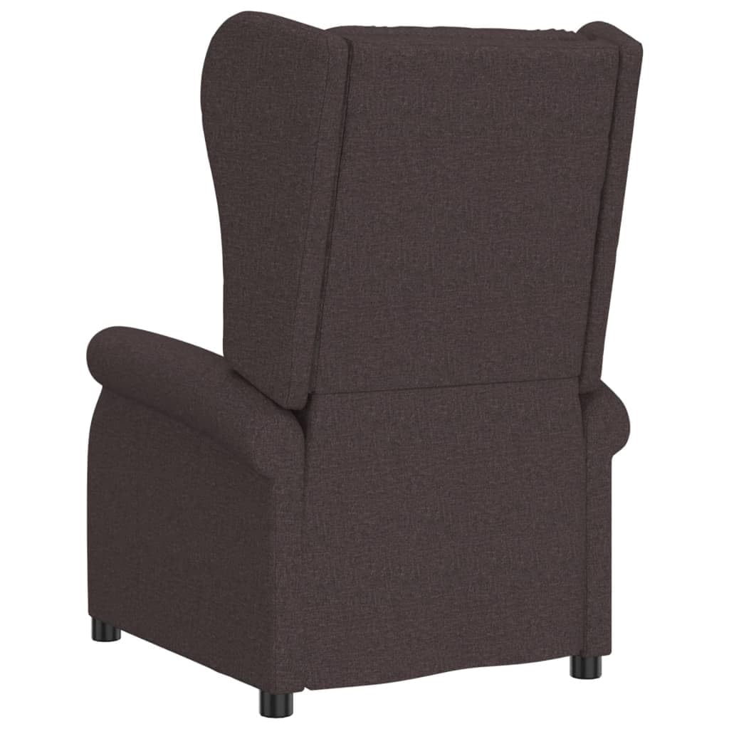 Sillón con orejeras eléctrico con función reclinable, color marrón oscuro, tapizado con reposabrazos y núcleo de muelles, sillón relax para salón y rincón de lectura, función giratoria y gran