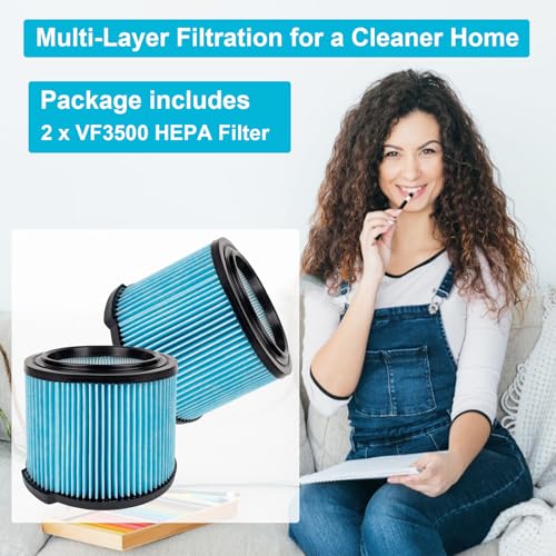 VF3500 HEPA Filter Replacement for Ridgid Shop Vacuum 3/4/4.5 Gallon Wet Dry Portable Vacuums,3-Layer Filters for Ridgid WD3050, WD4070, WD4080, WD4522, WD 4050, 4000RV, 4500RV (2 PACK) by Mochenli - Used condition - Image 7