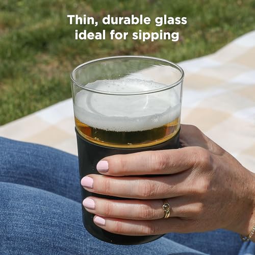 Image of Rabbit Freezable Beer Glasses, 2 Count (Pack of 1), Black
