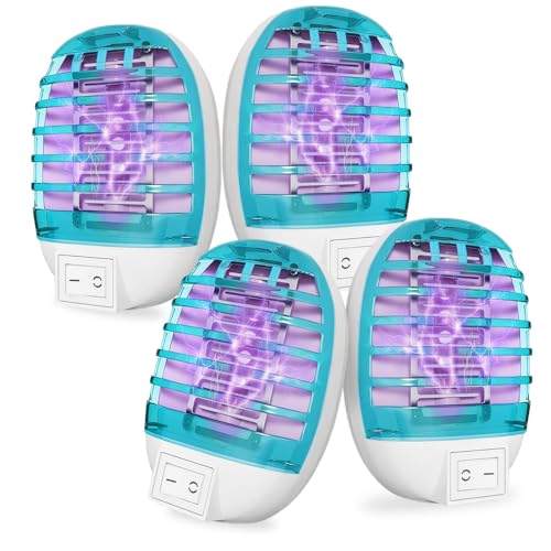 Jonuin 4 Piezas Lámpara Antimosquitos Electrico, Lámpara Antimosquitos Eléctrico con Luz UV, Trampa Electrónica, Mata Mosquitos Moscas Lampara para la Cocina, Dormitorio, Comedor, Jardín