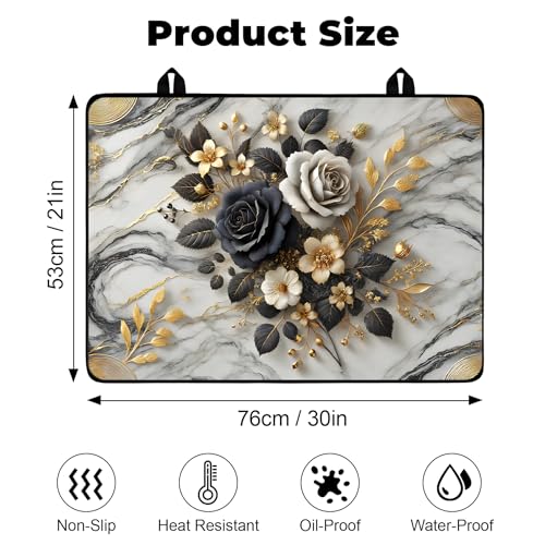 Image of Stove Top Cover for Glass Electric Stove (rose, 30 inch x 21 inch)
