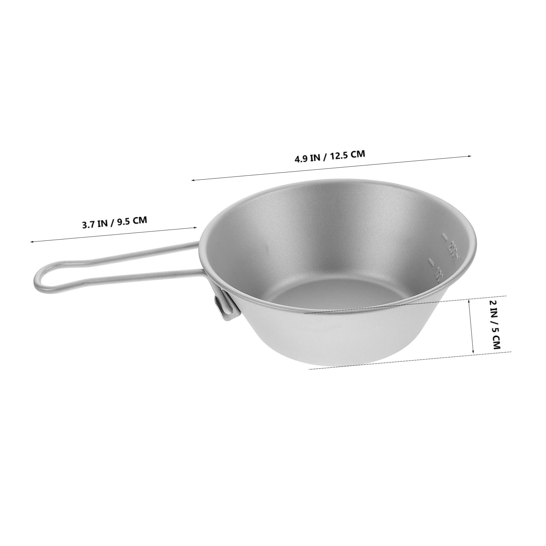 Große Plastikschüssel aus Titan Tragbare Camping Schüssel mit Faltbarem Griff Lebensmittelecht Silber für Camping und Picknicks