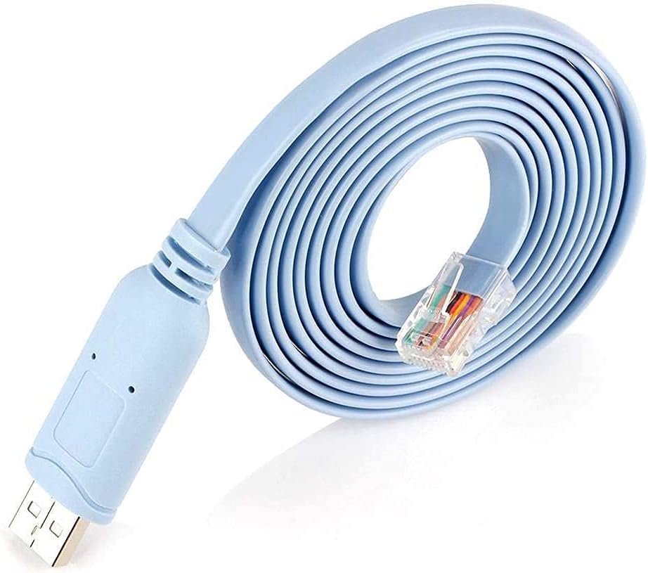 Tobo USB Console Cable,USB to RJ45 Console Serial Console Cable with FTDI Chip Compatible with Routers/Switches for Laptops in Windows etc (Pack of 1) TD-869C,Blue