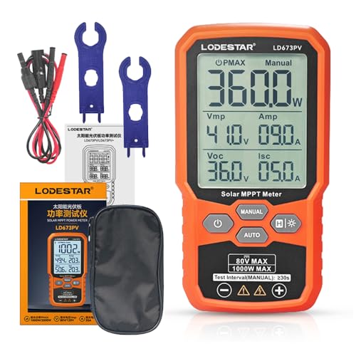 LD673PV Digital Solar MPPT Meter, Measure Pmax Vmp Amp Voc Lsc, 1000 Watts Photovoltaic Max Power...