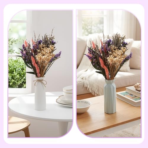 2 Pack Ramos Grandes de Flores Secas Moradas y Rosas miniatura 6