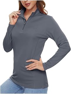Morices short sleeve Womens 1/4 Zip Shirt Sun Protection Long Sleeve T-Shirt Quick Dry Hiking Fishing Work Shirts Guard cotton short sleeves (Color : Dark Grey, Size : L)